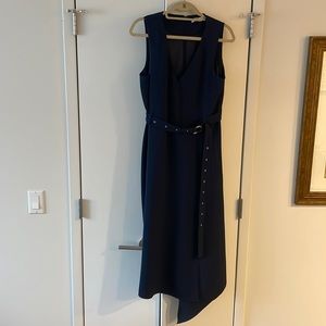 Tibi Navy Midi Dress with belt